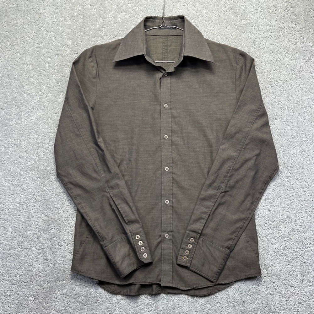 J.Lindeberg Stockholm Shirt Mens Size 50 Brown Long Sleeve Button Down Cotton